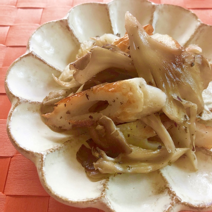 レンジで簡単!まいたけとちくわのゆかり和え